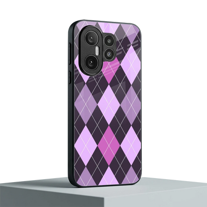 Argyle Purple vivo x200 fe mobile cover | shockproof glass phone case