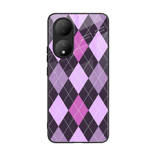 Argyle Purple back phone cover | glass case for Vivo-y100