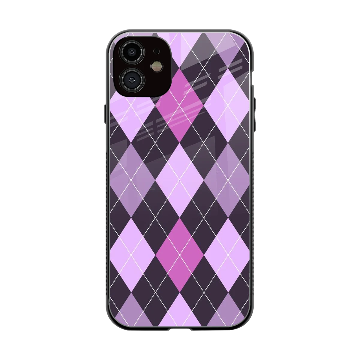Argyle Purple back phone cover | glass case for iphone 12