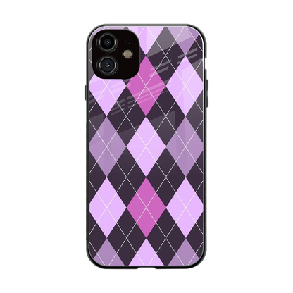 Argyle Purple back phone cover | glass case for iphone 11