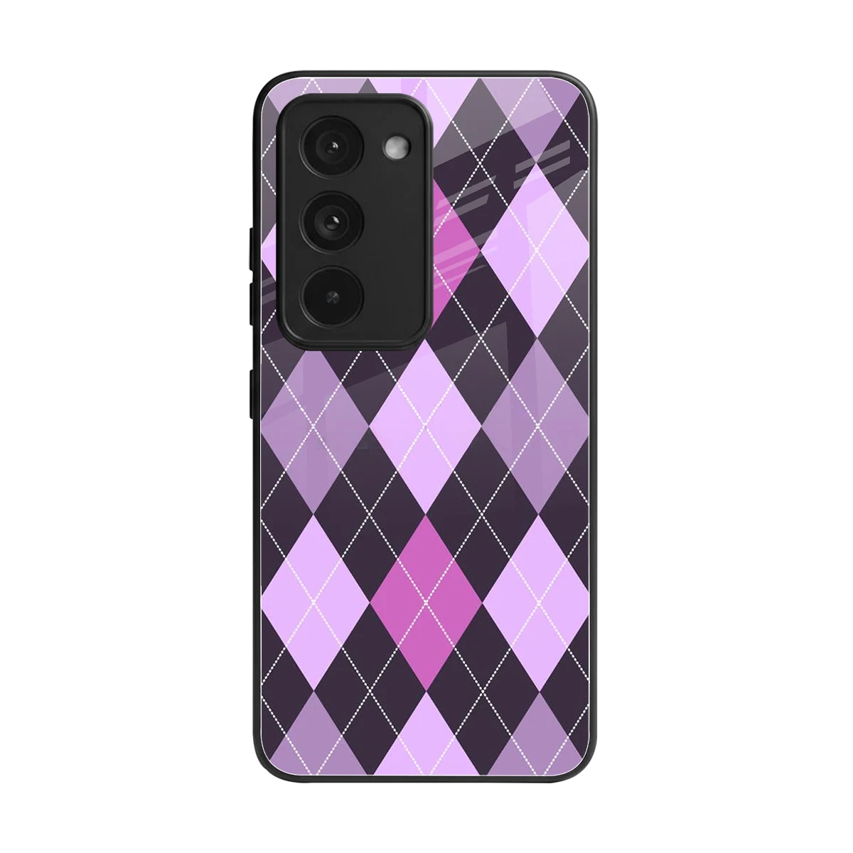 Argyle Purple back phone cover | glass case for redmi 15 5g