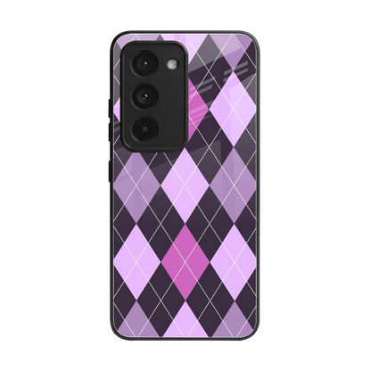 Argyle Purple back phone cover | glass case for redmi 15 5g