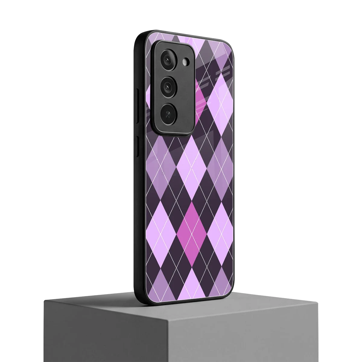 Argyle Purple redmi 15 5g mobile cover | shockproof glass phone case