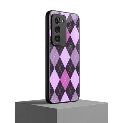 Argyle Purple redmi 15 5g mobile cover | shockproof glass phone case