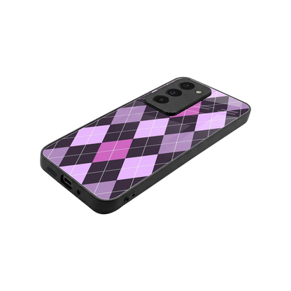 Argyle Purple stylish phone case for redmi 15 5g | glossy glass and slim fit