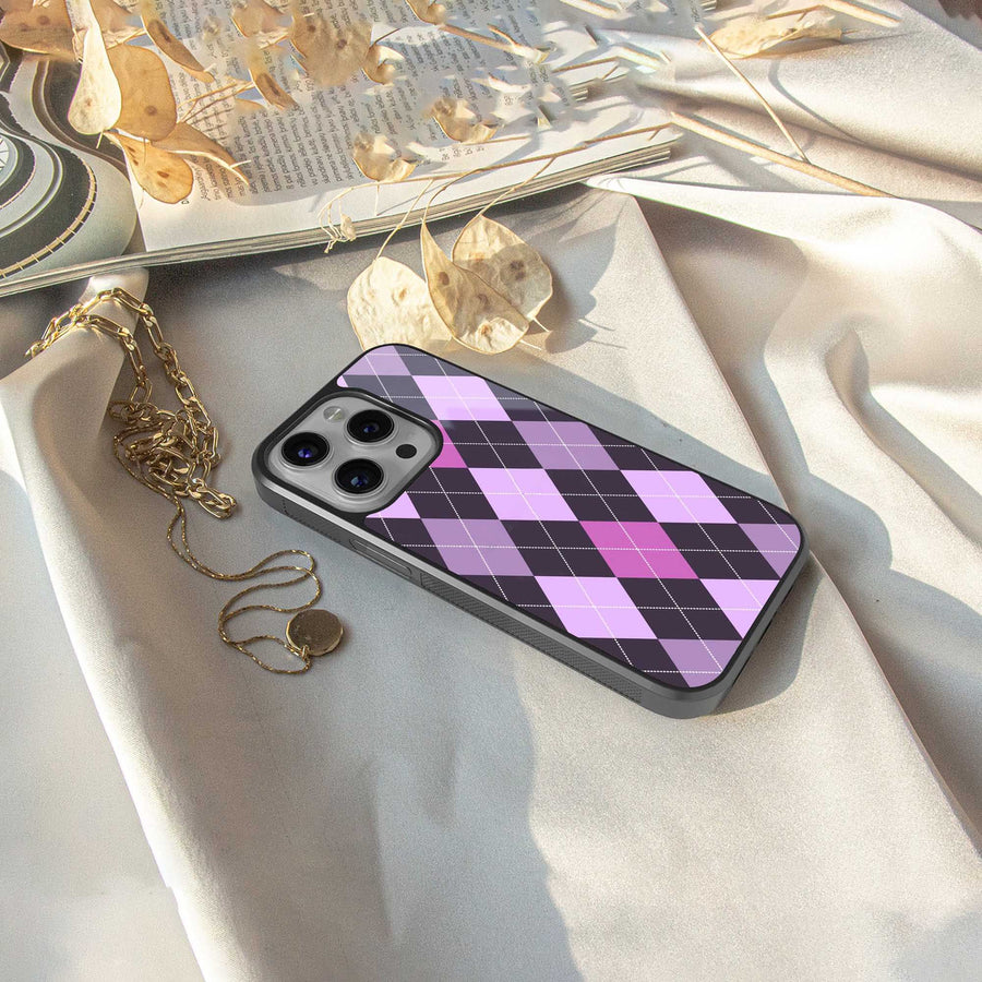 Argyle Purple Phone Case for Samsung Galaxy S24 Ultra | Glass Case
