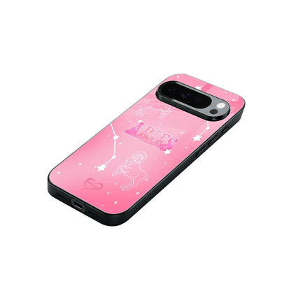 Aries Aura stylish phone case for google pixel 10 pro xl | glossy glass and slim fit