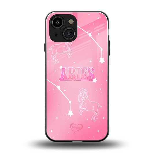 Aries Aura back phone cover | glass case for iphone 12 mini