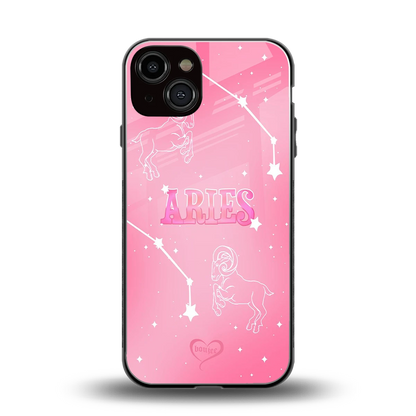 Aries Aura back phone cover | glass case for iphone 13