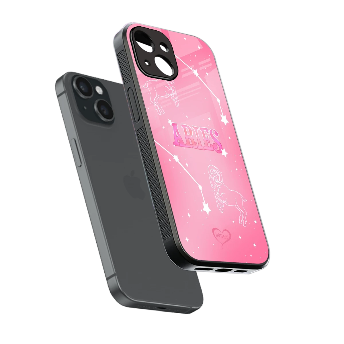 Aries Aura sleek iphone 13 cover with tempered glass back and TPU edges