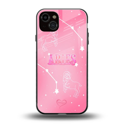 Aries Aura back phone cover | glass case for iphone 14 plus
