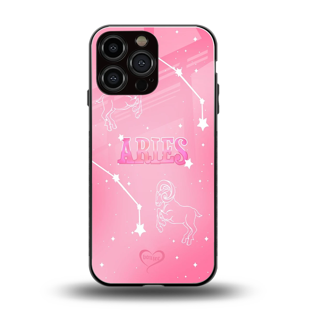 Aries Aura back phone cover | glass case for iphone 15 pro max