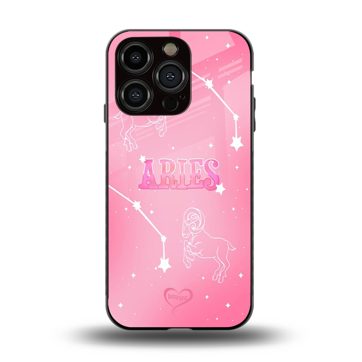 Aries Aura back phone cover | glass case for iphone 15 pro