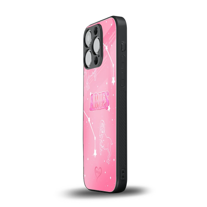 Aries Aura iphone 15 pro mobile cover | shockproof glass phone case