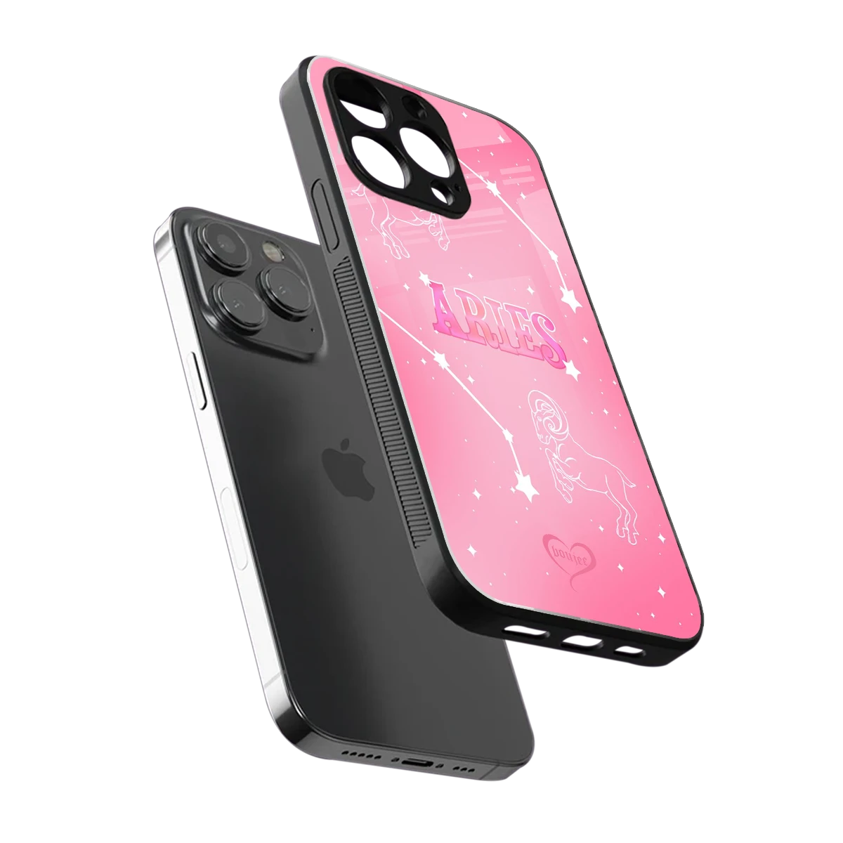 Aries Aura sleek iphone 15 pro cover with tempered glass back and TPU edges