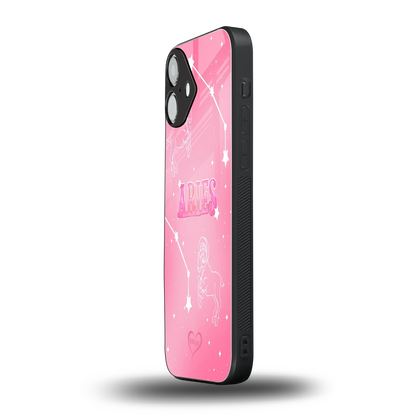 Aries Aura iphone 16 plus mobile cover | shockproof glass phone case