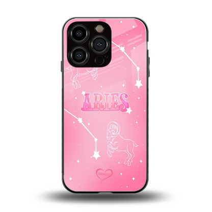 Aries Aura back phone cover | glass case for iphone 16 pro