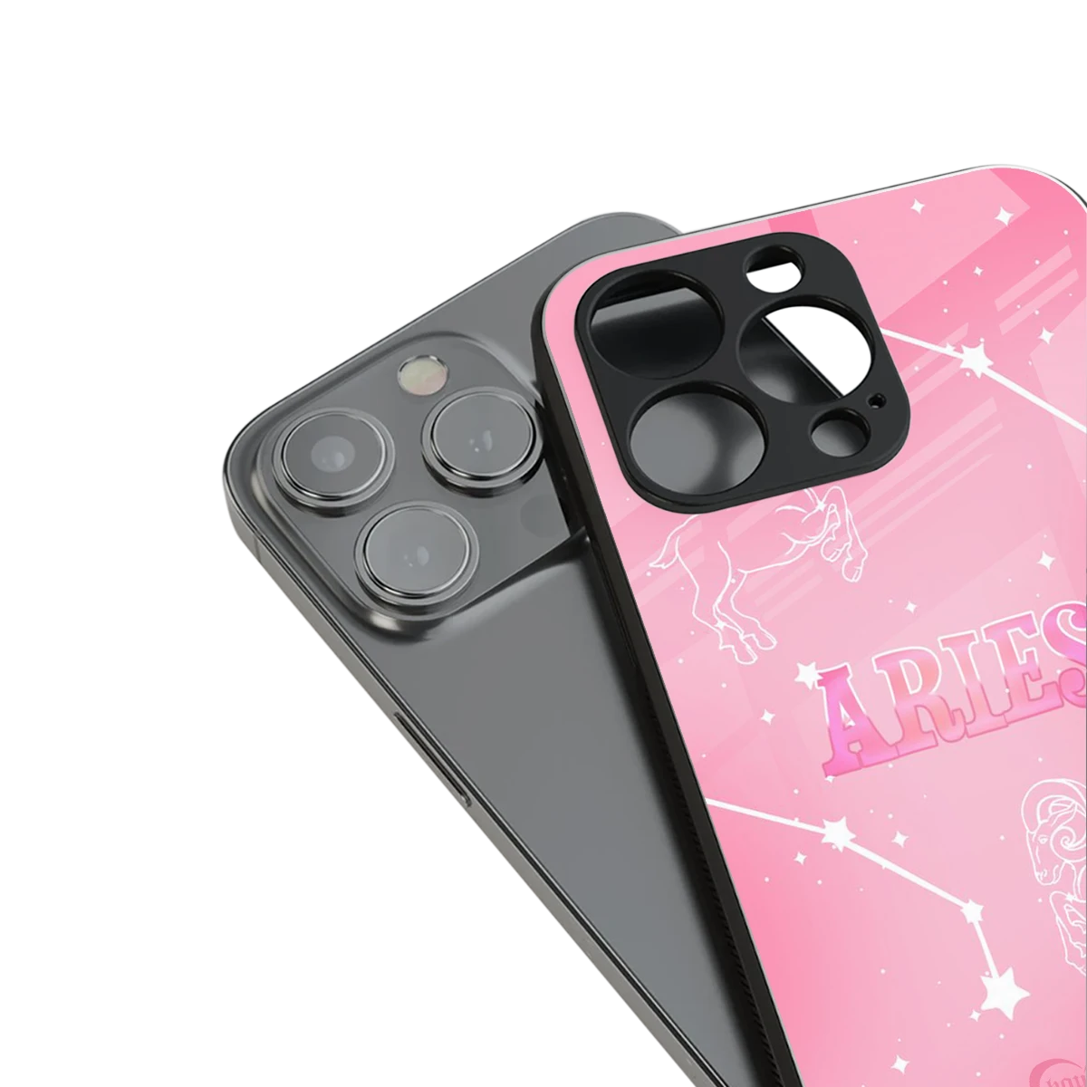Aries Aura stylish phone case for iphone 15 pro | glossy glass and slim fit