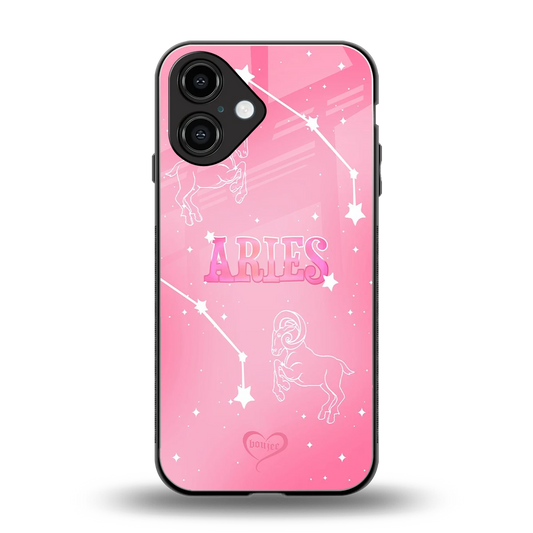 Aries Aura back phone cover | glass case for iphone 16