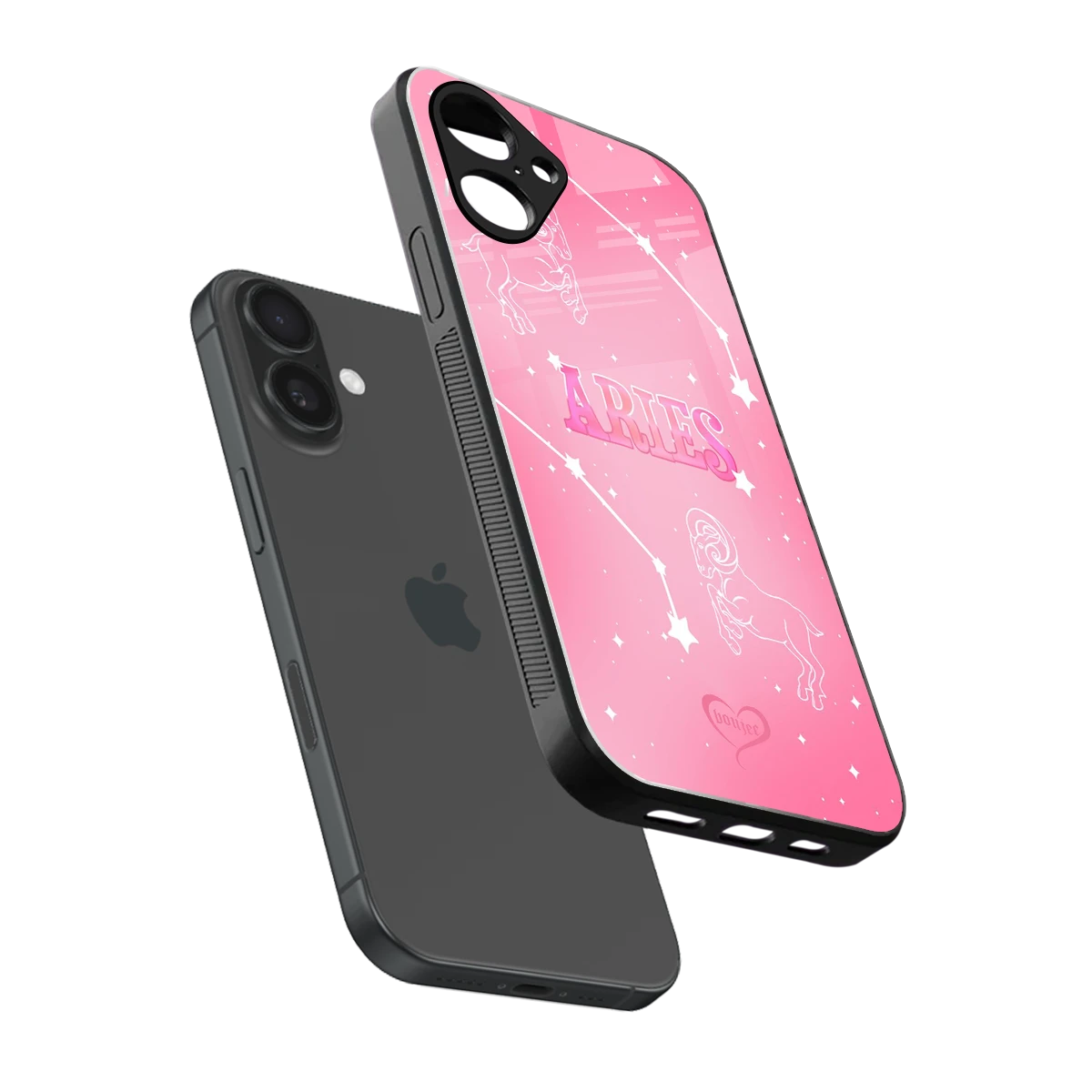 Aries Aura sleek iPhone 16 cover with tempered glass back and TPU edges