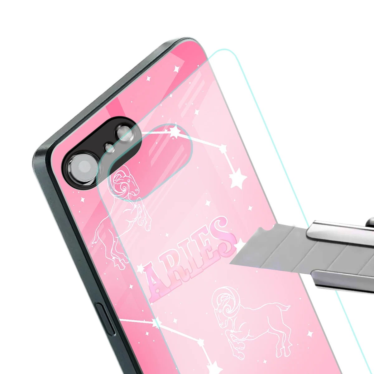 Aries Aura stylish phone case for iphone 17e | glossy glass and slim fit
