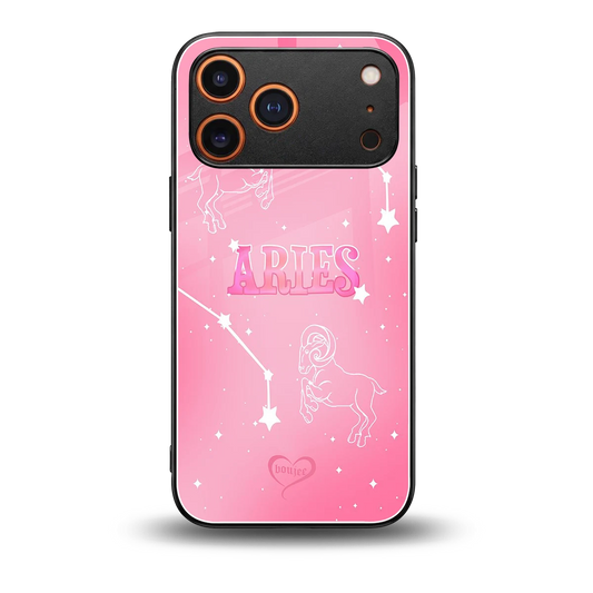 Aries Aura back phone cover | glass case for iphone 17 pro max