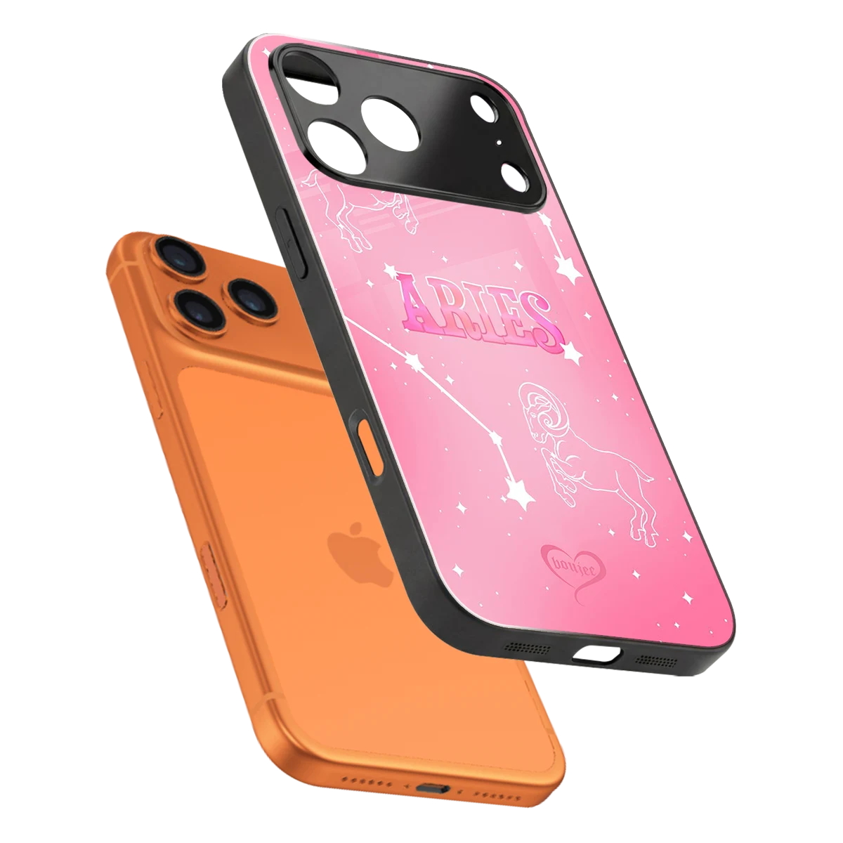 Aries Aura sleek iphone 17 pro max cover with tempered glass back and TPU edges