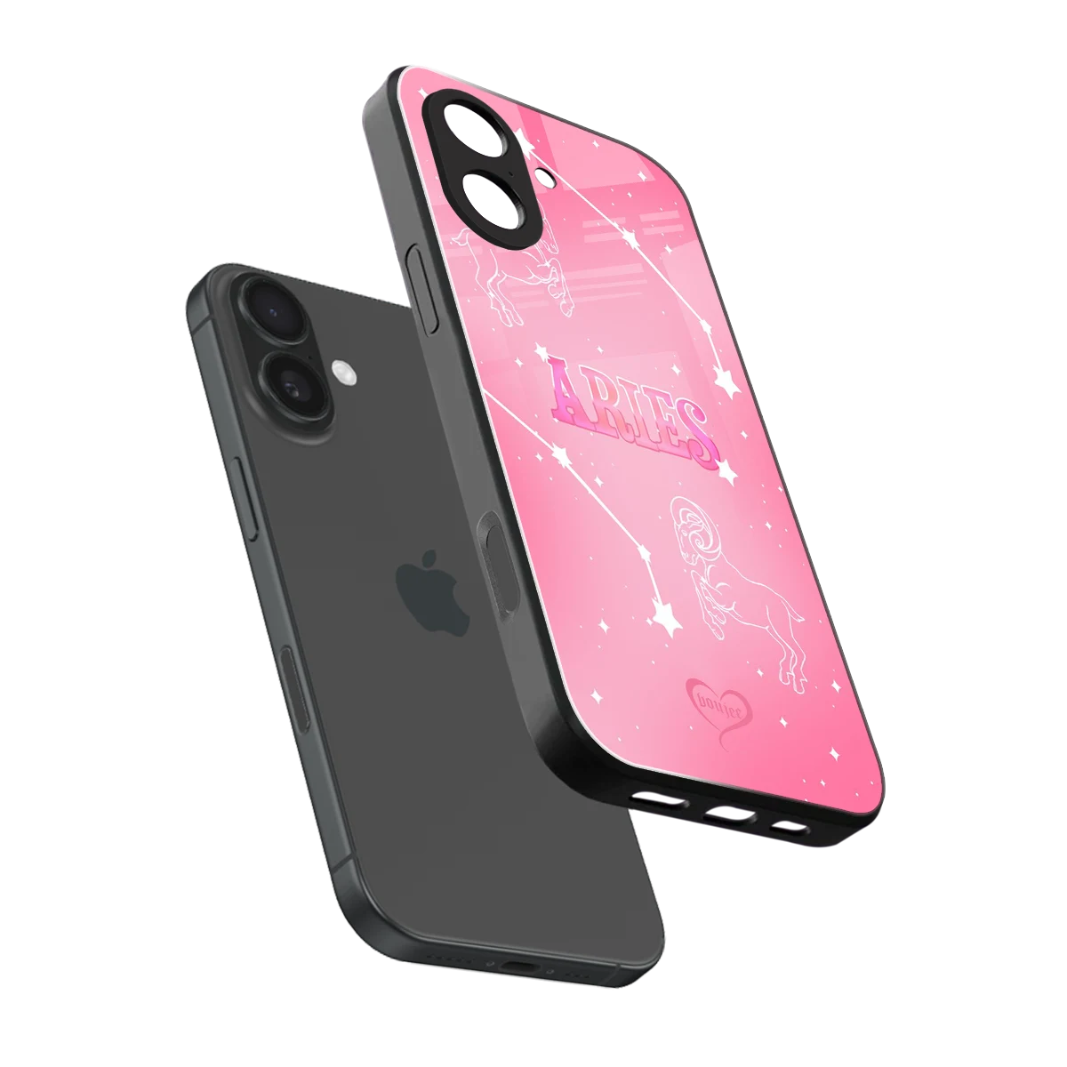 Aries Aura sleek iphone 17 cover with tempered glass back and TPU edges