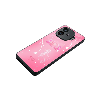 Aries Aura stylish phone case for iqoo neo 10r 5g | glossy glass and slim fit