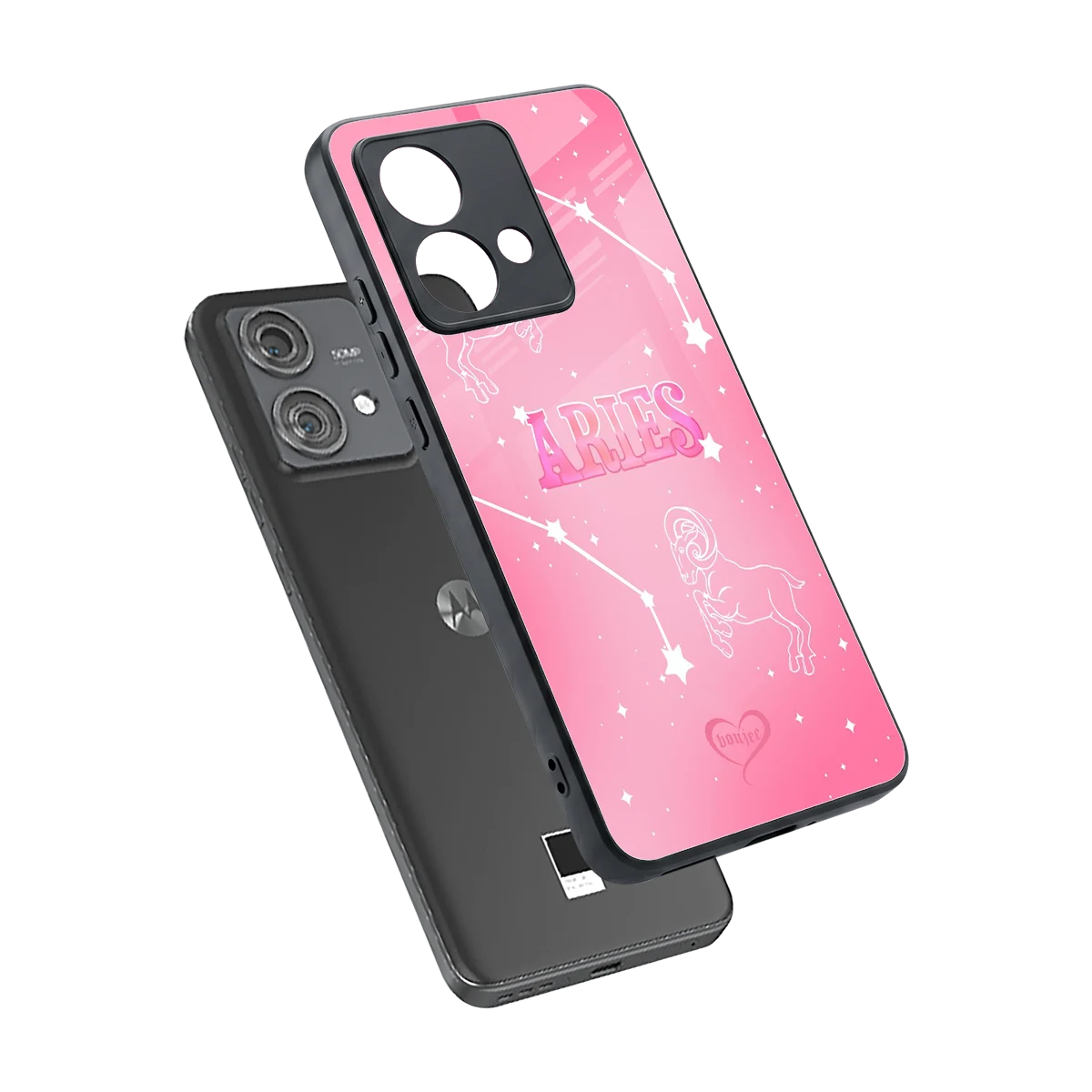 Aries Aura sleek motorola edge 40 neo 5g cover with tempered glass back and TPU edges