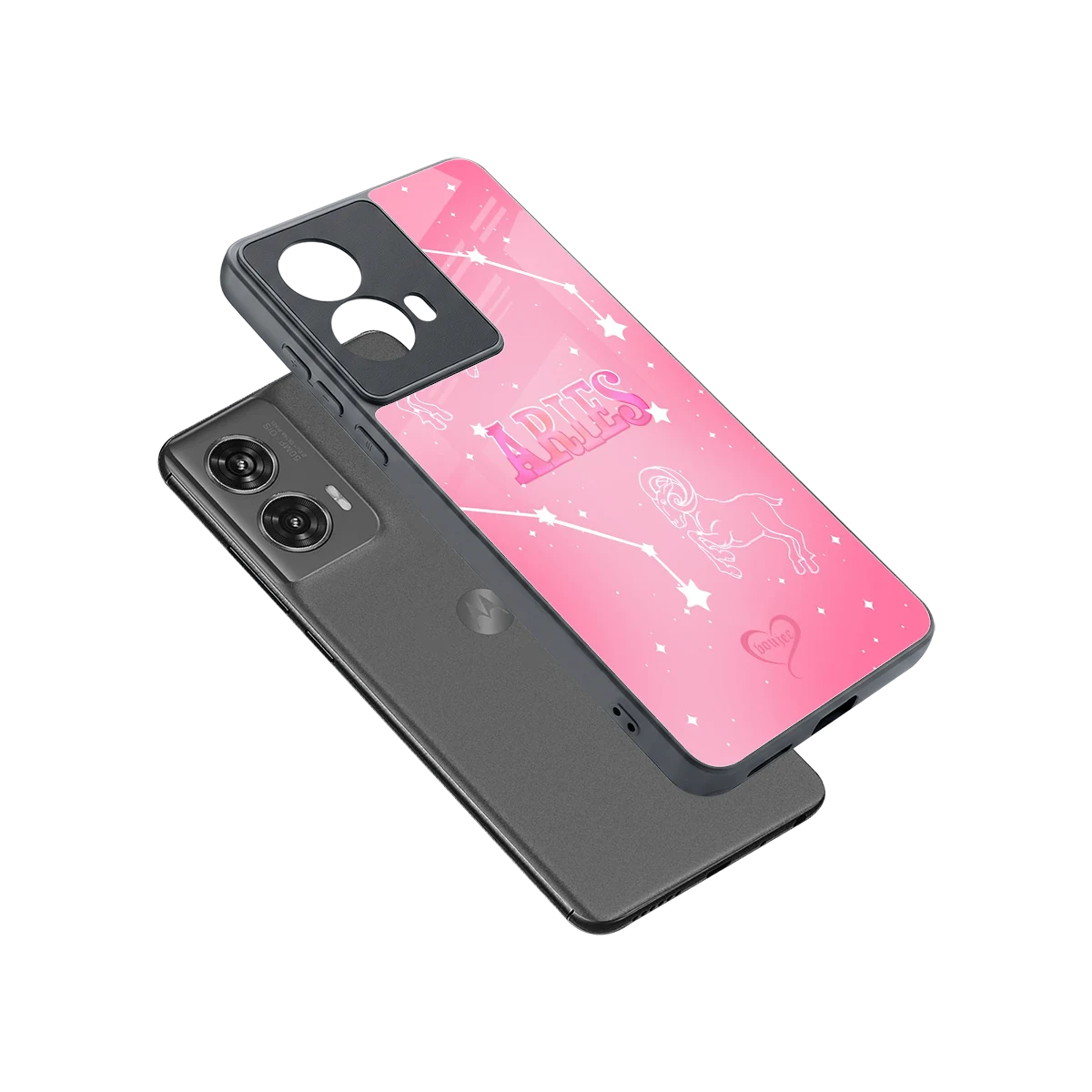 Aries Aura sleek motorola edge 50 fusion cover with tempered glass back and TPU edges