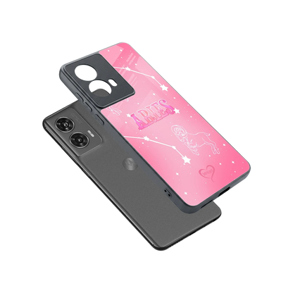 Aries Aura sleek motorola edge 50 fusion cover with tempered glass back and TPU edges