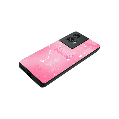 Aries Aura stylish phone case for motorola edge 50 fusion | glossy glass and slim fit