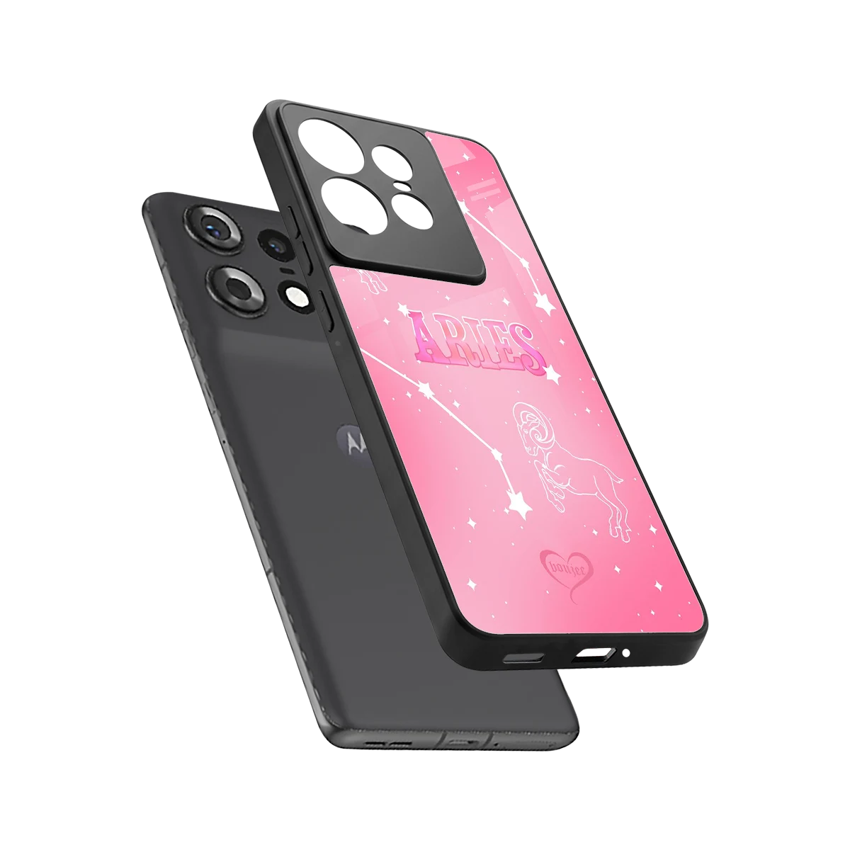 Aries Aura sleek motorola edge 50 pro cover with tempered glass back and TPU edges