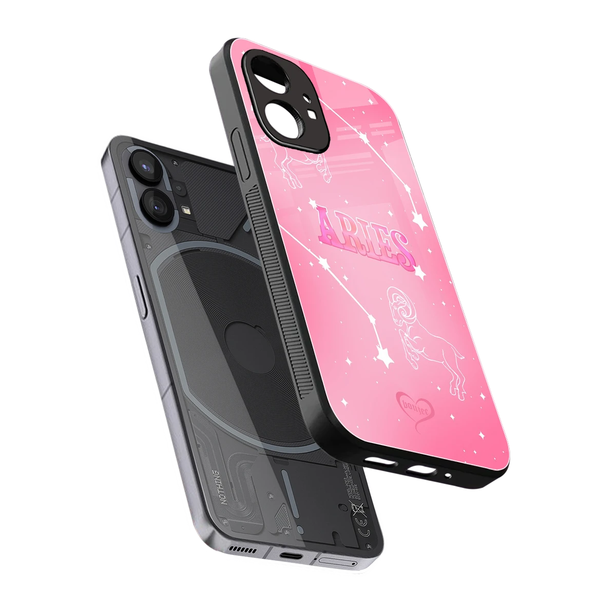 Aries Aura sleek nothing phone 1 cover with tempered glass back and TPU edges