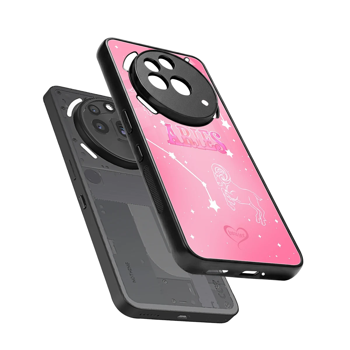 Aries Aura sleek nothing phone 3a pro cover with tempered glass back and TPU edges