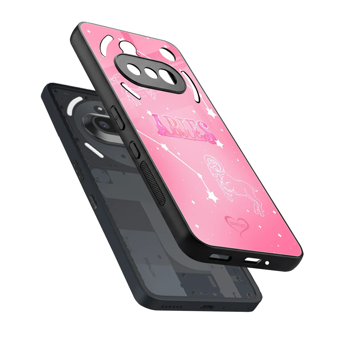 Aries Aura sleek nothing phone 3a cover with tempered glass back and TPU edges