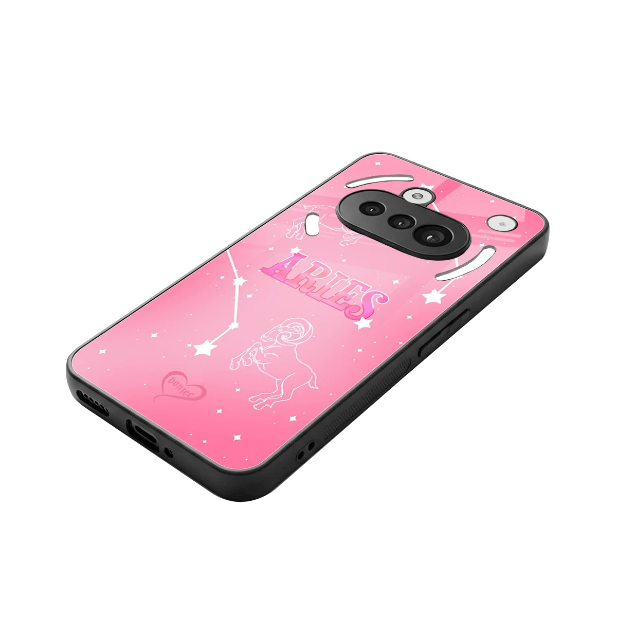 Aries Aura stylish phone case for nothing phone 3a | glossy glass and slim fit