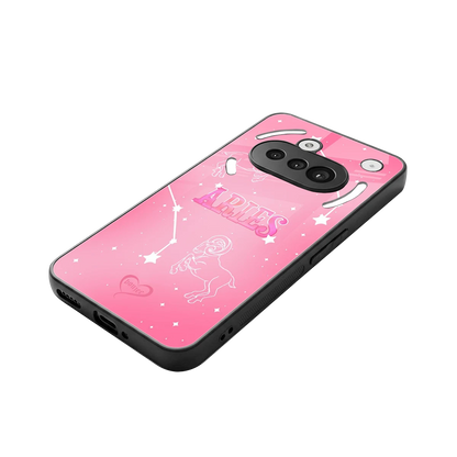 Aries Aura stylish phone case for nothing phone 3a | glossy glass and slim fit