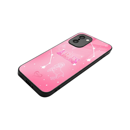 Aries Aura stylish phone case for oneplus 15r | glossy glass and slim fit