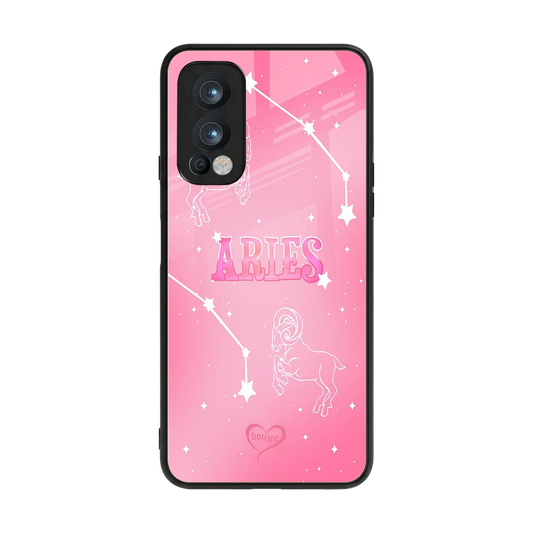 Aries Aura back phone cover | glass case for oneplus nord 2