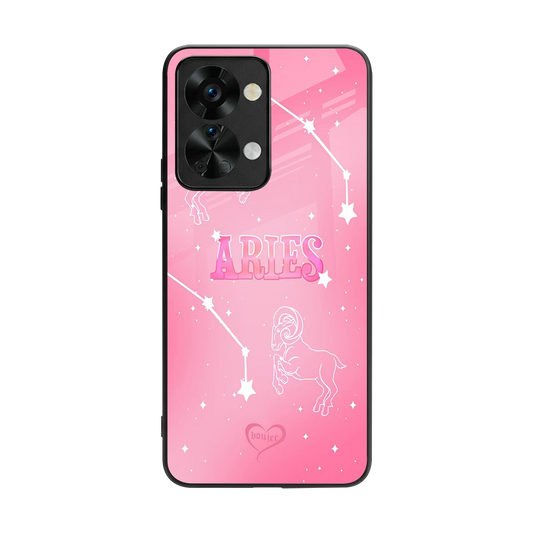 Aries Aura back phone cover | glass case for oneplus nord 2t