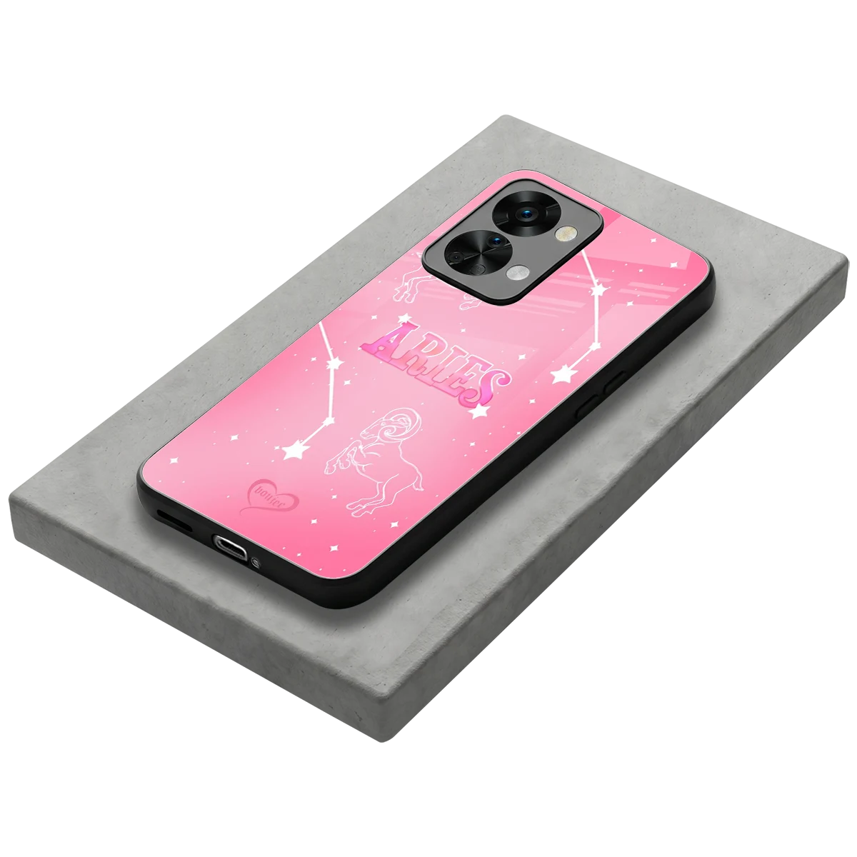 Aries Aura stylish phone case for oneplus nord 2t | glossy glass and slim fit