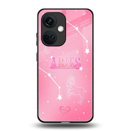 Aries Aura back phone cover | glass case for oneplus nord ce 3