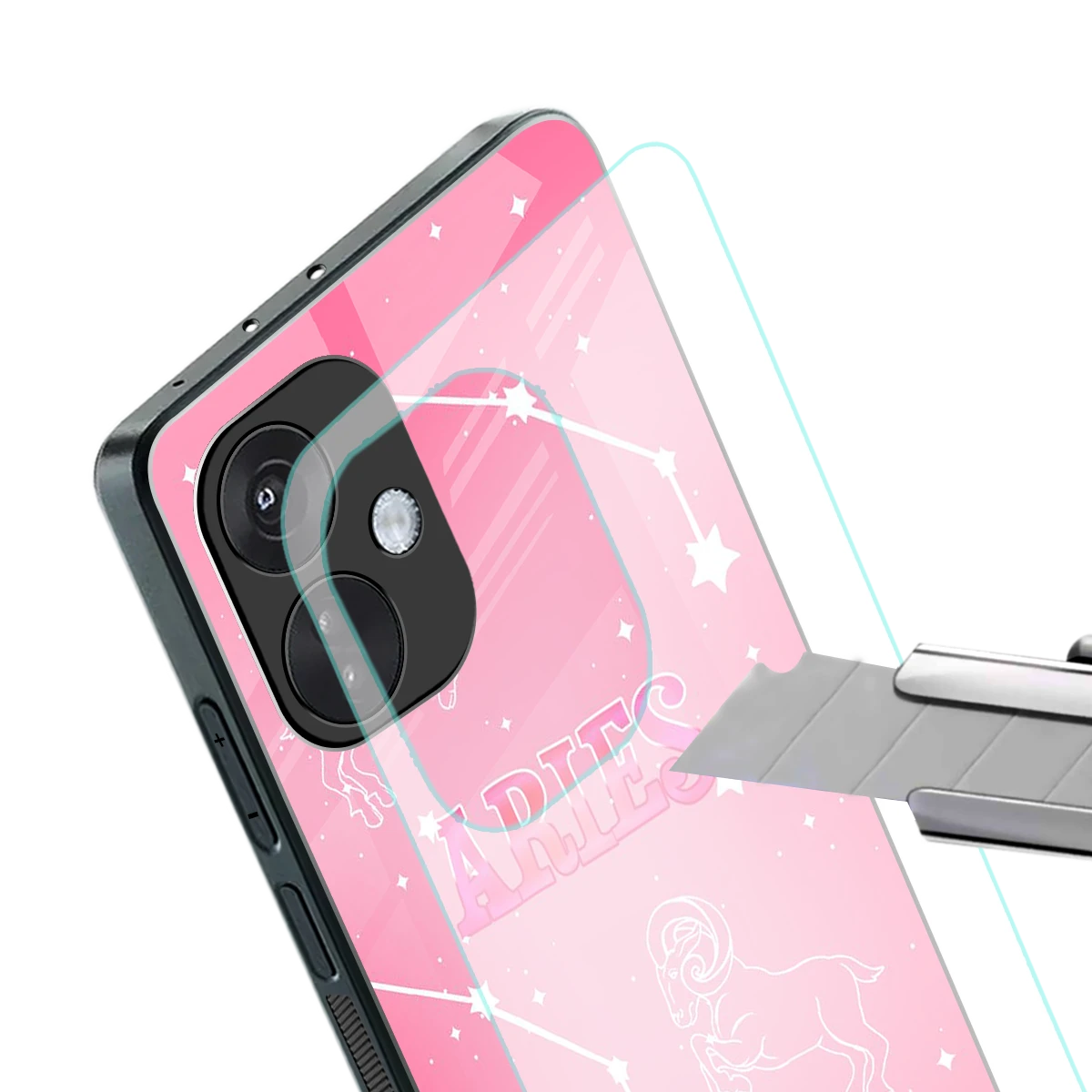 Aries Aura stylish phone case for oneplus nord ce 3 | glossy glass and slim fit