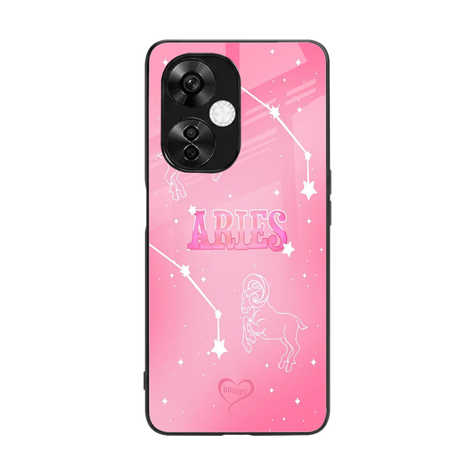 Aries Aura back phone cover | glass case for oneplus nord ce 3 lite