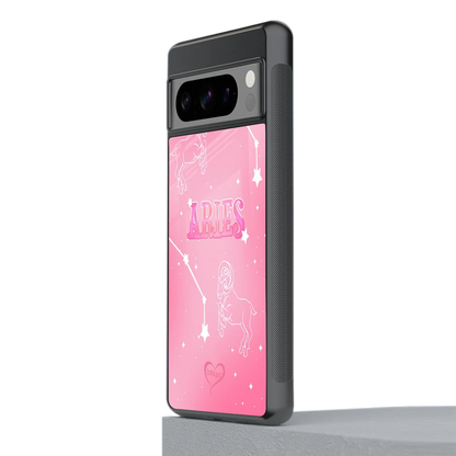 Aries Aura stylish phone case for google pixel 8 pro | glossy glass and slim fit