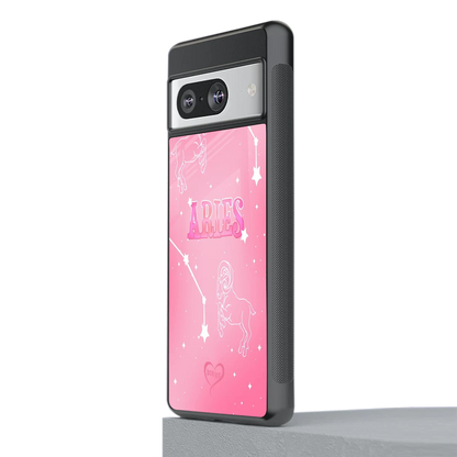 Aries Aura stylish phone case for google pixel 8 | glossy glass and slim fit