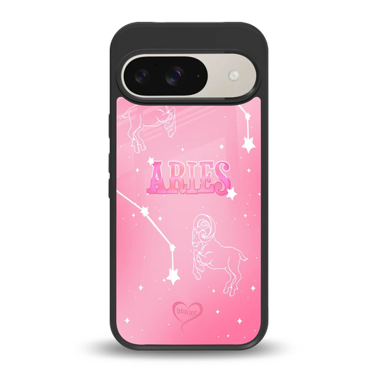 Aries Aura back phone cover | glass case for google pixel 9