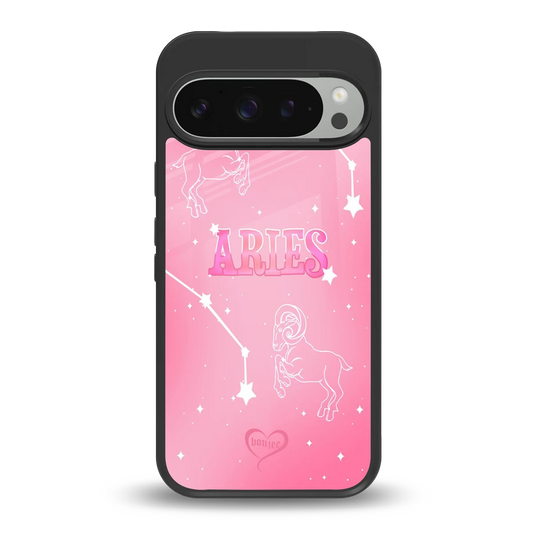 Aries Aura back phone cover | glass case for google pixel 9 pro xl